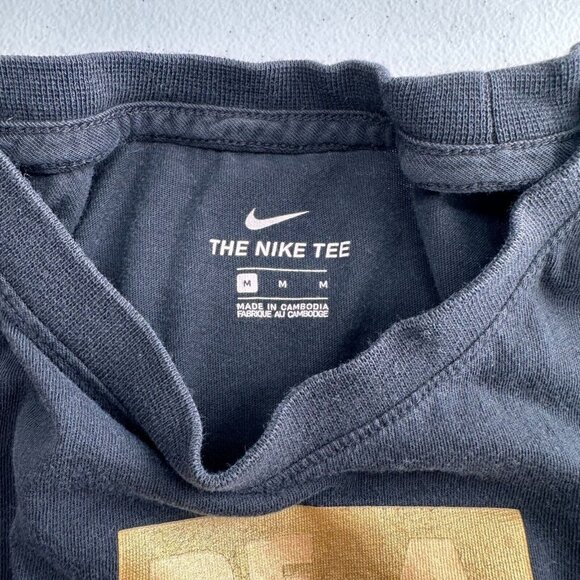 Nike Youth Black Tee "Be A Beast" Gold Graphic Short Sleeve Cotton Shirt M - Picture 2 of 7